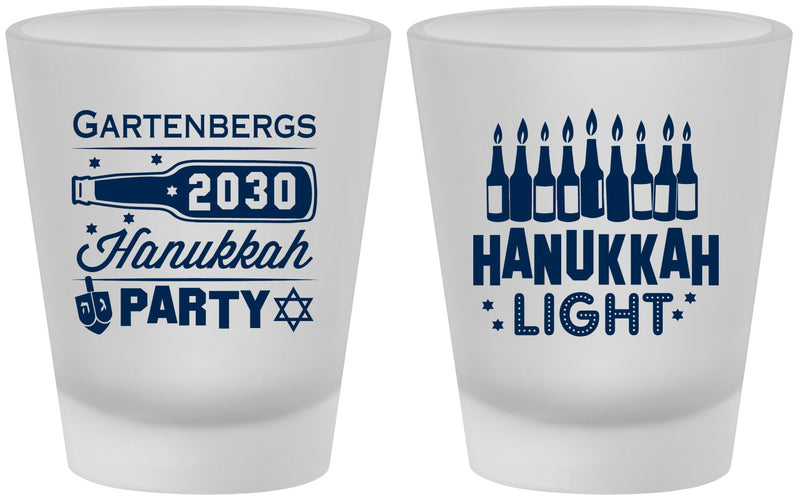 Custom Hanukkah Frosted Shot Glasses - Menorah | 270027