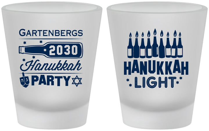 Custom Hanukkah Frosted Shot Glasses - Menorah | 270027