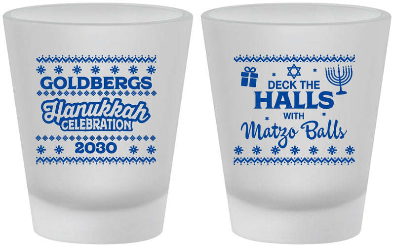 Custom Hanukkah Frosted Shot Glasses - Matzo Balls | 270029