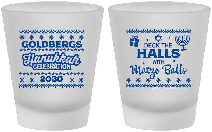 Custom Hanukkah Frosted Shot Glasses - Matzo Balls | 270029