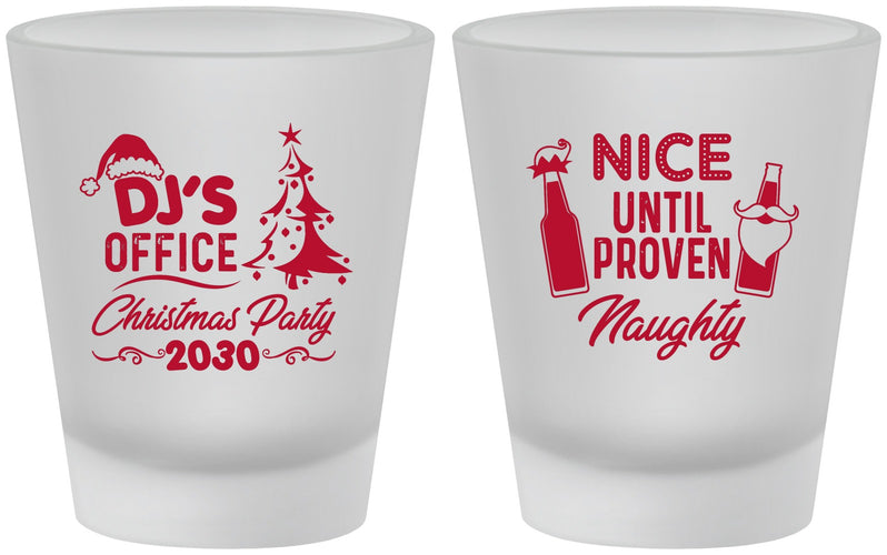 Custom Christmas Frosted Shot Glasses - Naughty Or Nice | 280000