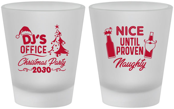Custom Christmas Frosted Shot Glasses - Naughty Or Nice | 280000