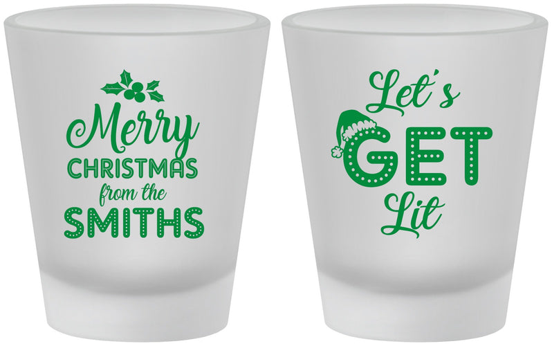 Custom Christmas Frosted Shot Glasses - Lets Get Lit | 280001