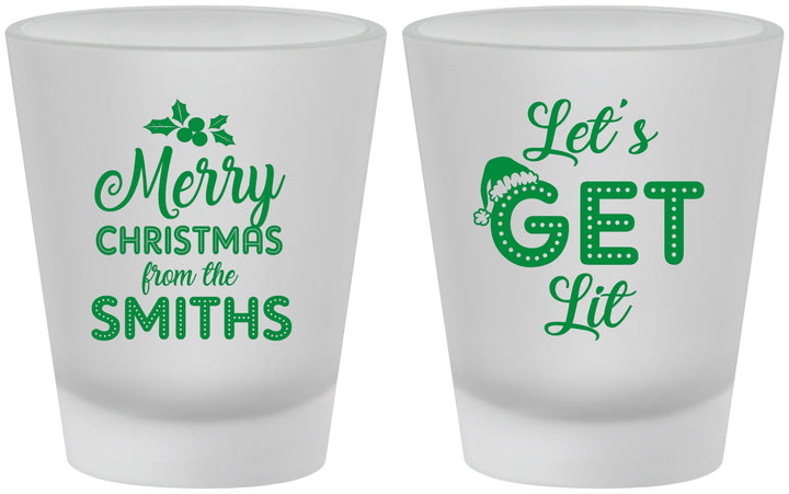 Custom Christmas Frosted Shot Glasses - Lets Get Lit | 280001