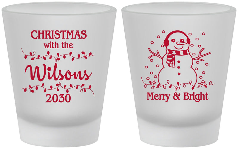 Custom Christmas Frosted Shot Glasses - Snowman | 280002