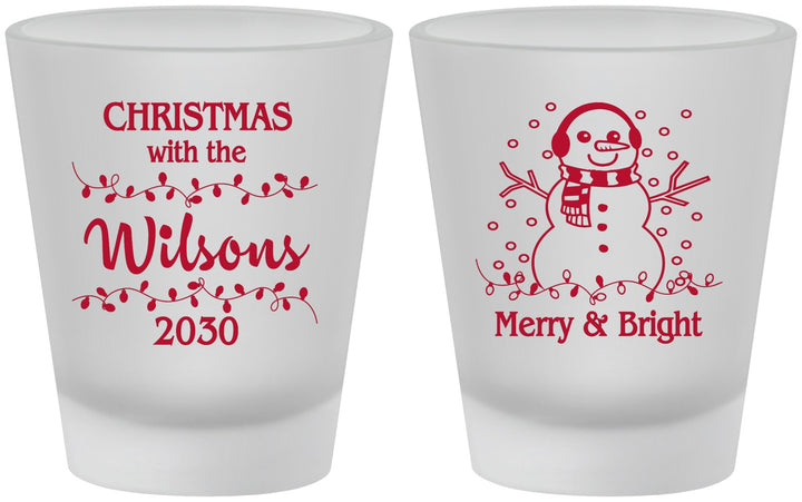 Custom Christmas Frosted Shot Glasses - Snowman | 280002