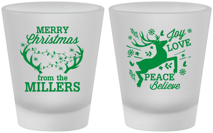 Custom Christmas Frosted Shot Glasses - Reindeer | 280003