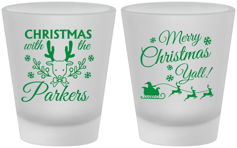 Custom Christmas Frosted Shot Glasses - Reindeer | 280005