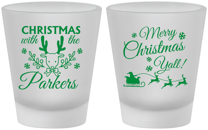 Custom Christmas Frosted Shot Glasses - Reindeer | 280005