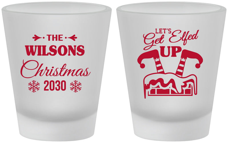 Custom Christmas Frosted Shot Glasses - Lets Get Elfed Up | 280006