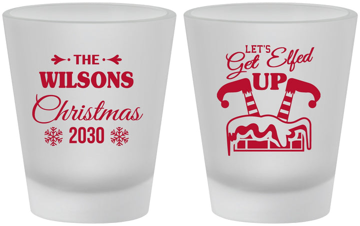 Custom Christmas Frosted Shot Glasses - Lets Get Elfed Up | 280006