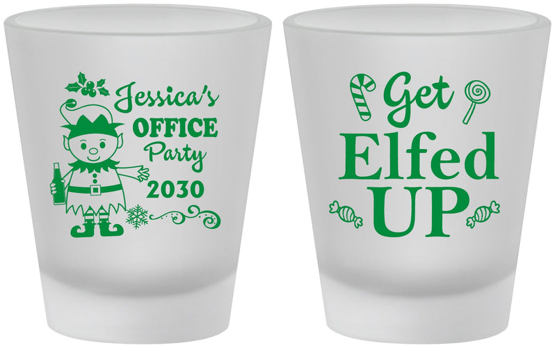 Custom Christmas Frosted Shot Glasses - Lets Get Elfed Up | 280007