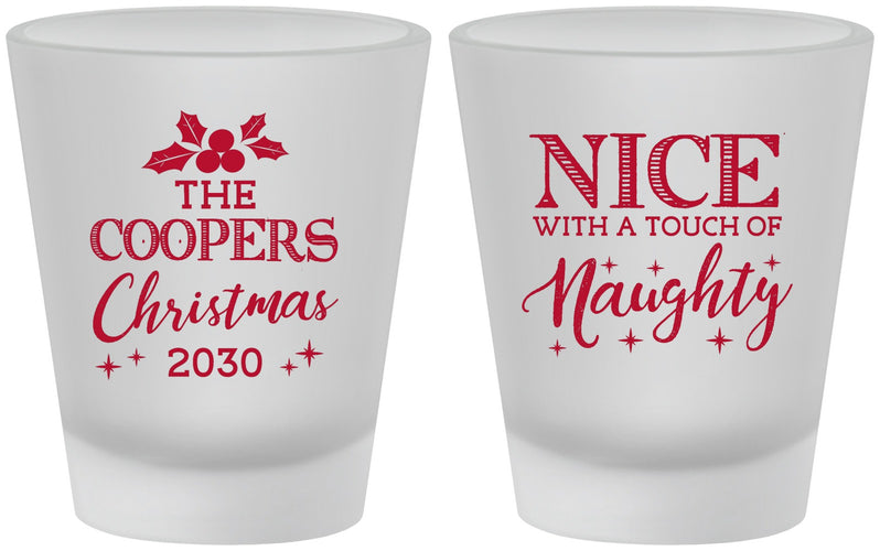 Custom Christmas Frosted Shot Glasses - Naughty Or Nice | 280008