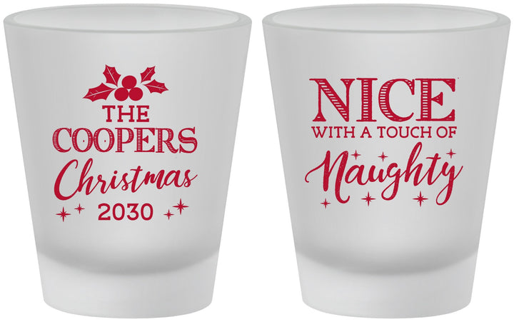 Custom Christmas Frosted Shot Glasses - Naughty Or Nice | 280008