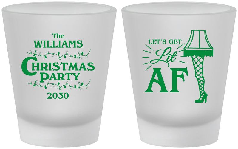 Custom Christmas Frosted Shot Glasses - Lit Af | 280011