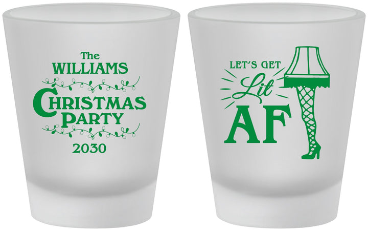 Custom Christmas Frosted Shot Glasses - Lit Af | 280011