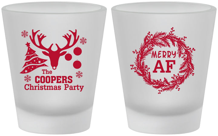 Custom Christmas Frosted Shot Glasses - Merry Af | 280014