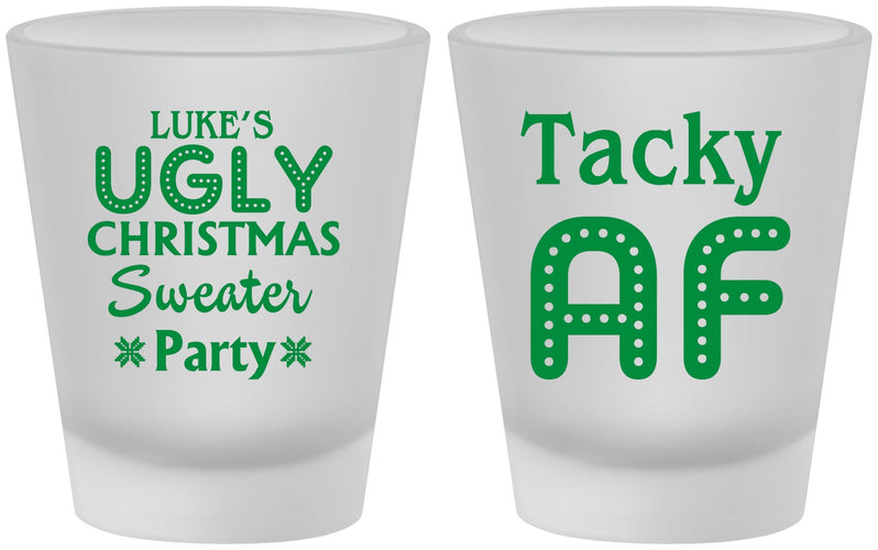 Custom Christmas Frosted Shot Glasses - Tacky Af | 280021