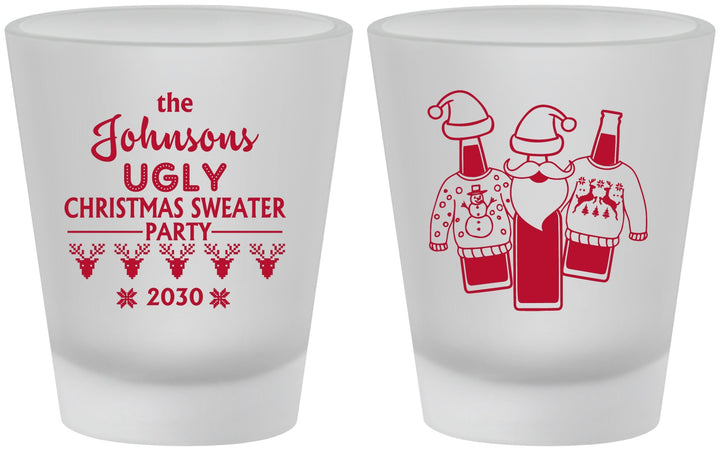 Custom Christmas Frosted Shot Glasses - Ugly Sweater | 280022