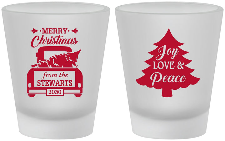 Custom Christmas Frosted Shot Glasses - Christmas Tree | 280026
