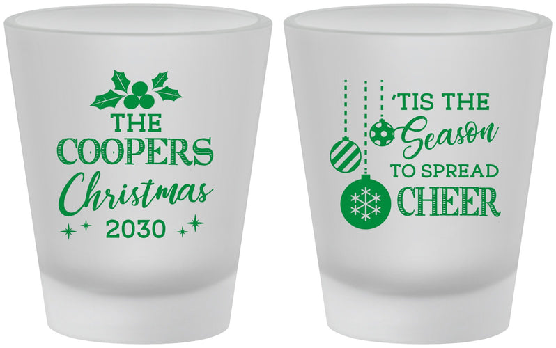 Custom Christmas Frosted Shot Glasses - Tis The Season | 280027