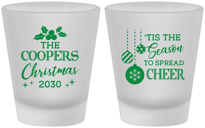 Custom Christmas Frosted Shot Glasses - Tis The Season | 280027