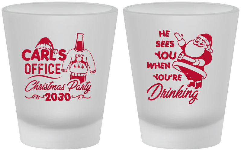 Custom Christmas Frosted Shot Glasses - Santa Claus | 280028