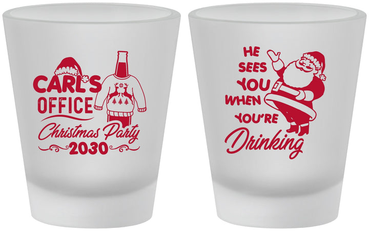 Custom Christmas Frosted Shot Glasses - Santa Claus | 280028