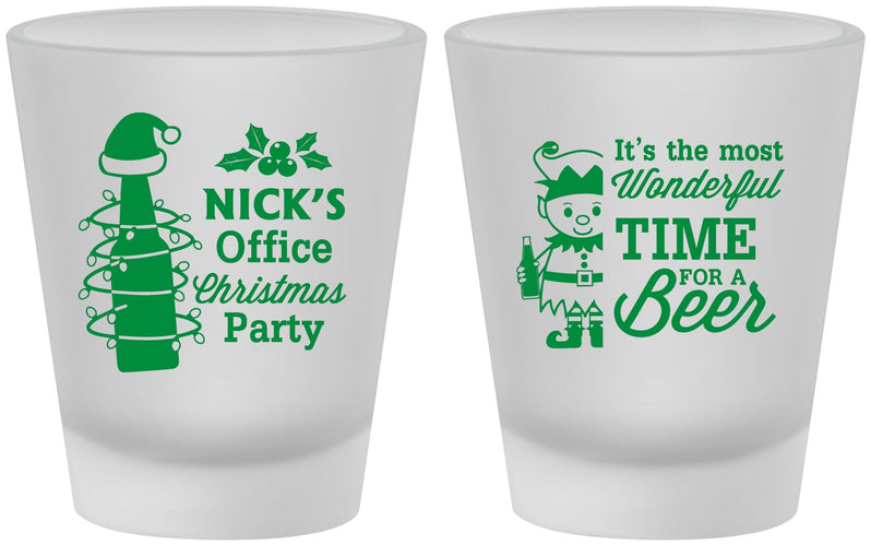 Custom Christmas Frosted Shot Glasses - Elf | 280029