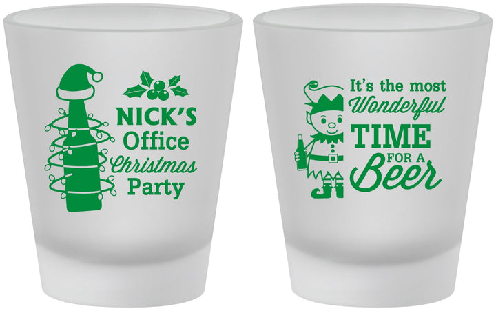 Custom Christmas Frosted Shot Glasses - Elf | 280029