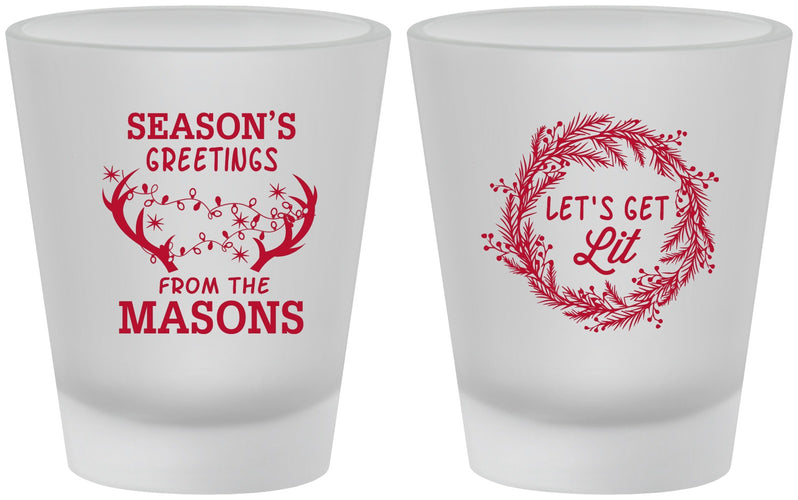 Custom Christmas Frosted Shot Glasses - Lets Get Lit | 280032