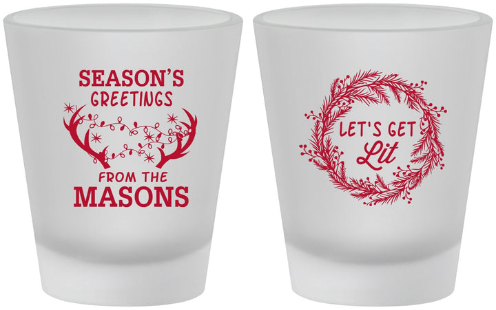 Custom Christmas Frosted Shot Glasses - Lets Get Lit | 280032