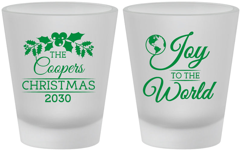 Custom Christmas Frosted Shot Glasses - Joy To The World | 280035