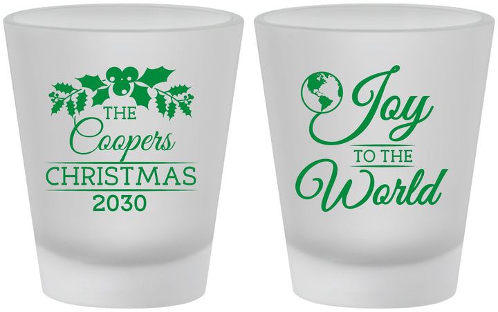 Custom Christmas Frosted Shot Glasses - Joy To The World | 280035