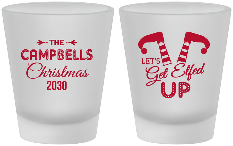 Custom Christmas Frosted Shot Glasses - Lets Get Elfed Up | 280036