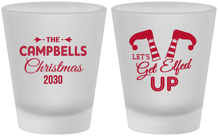 Custom Christmas Frosted Shot Glasses - Lets Get Elfed Up | 280036