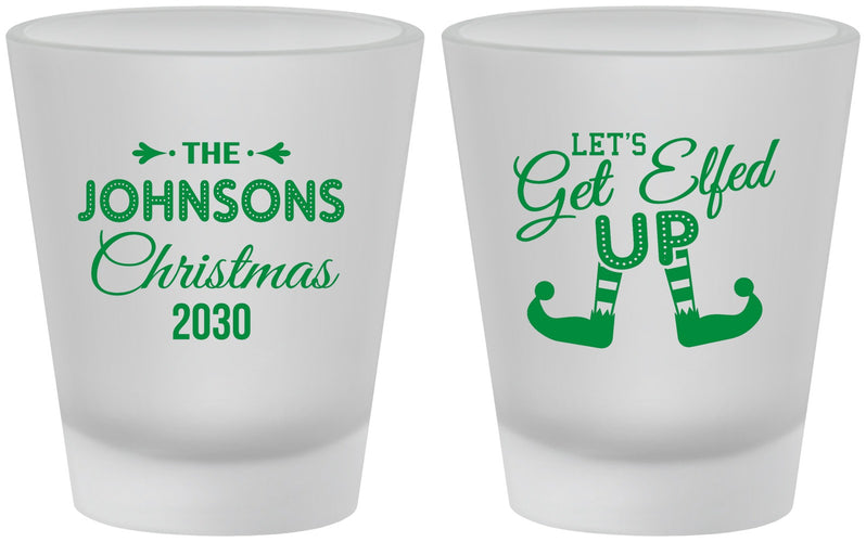 Custom Christmas Frosted Shot Glasses - Lets Get Elfed Up | 280037