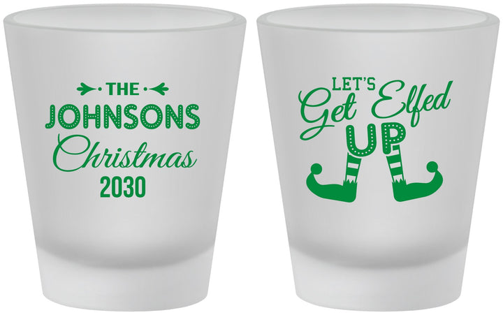 Custom Christmas Frosted Shot Glasses - Lets Get Elfed Up | 280037