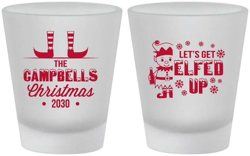 Custom Christmas Frosted Shot Glasses - Lets Get Elfed Up | 280038
