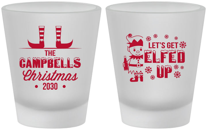 Custom Christmas Frosted Shot Glasses - Lets Get Elfed Up | 280038