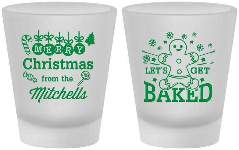 Custom Christmas Frosted Shot Glasses - Lets Get Baked | 280039