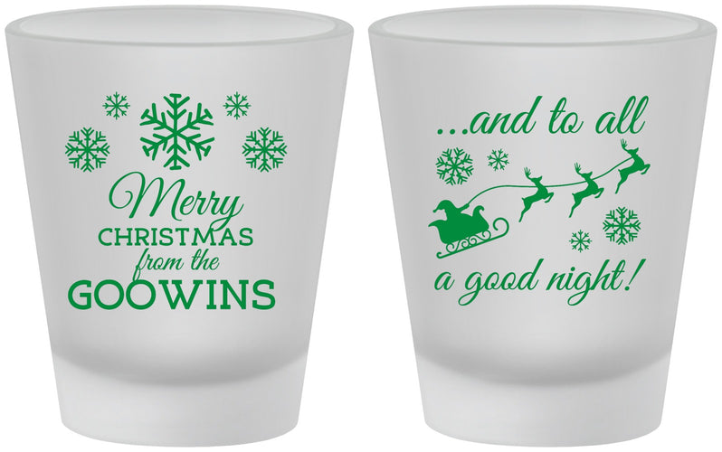 Custom Christmas Frosted Shot Glasses - To All A Good Night | 280041