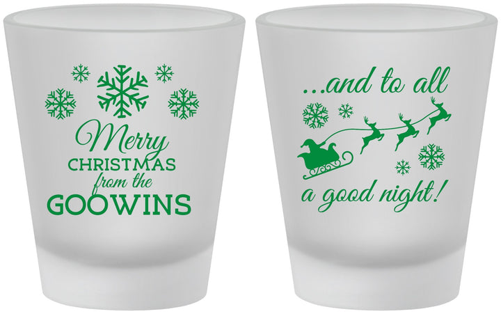 Custom Christmas Frosted Shot Glasses - To All A Good Night | 280041