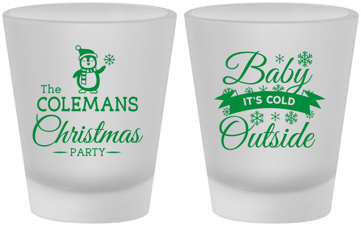 Custom Christmas Frosted Shot Glasses - Cold Outside | 280043