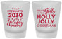 Custom Christmas Frosted Shot Glasses - Holly Jolly | 280046