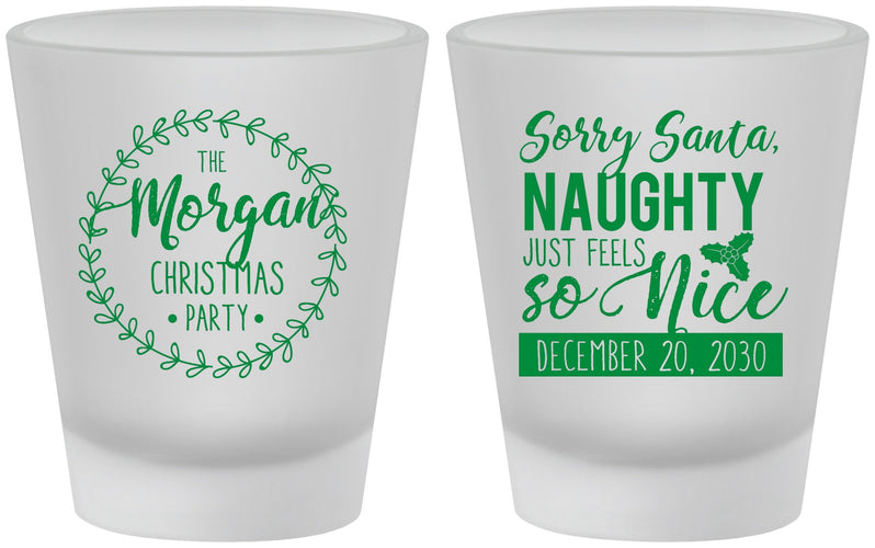 Custom Christmas Frosted Shot Glasses - Naughty Or Nice | 280047