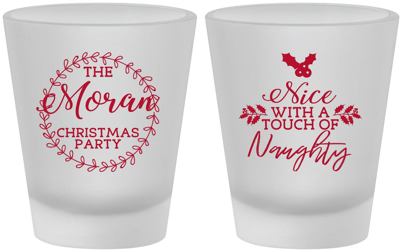Custom Christmas Frosted Shot Glasses - Touch Of Naughty | 280048