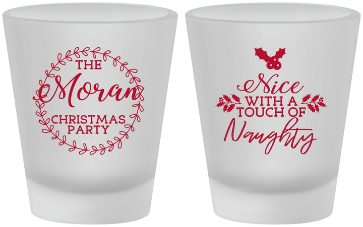 Custom Christmas Frosted Shot Glasses - Touch Of Naughty | 280048