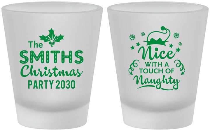 Custom Christmas Frosted Shot Glasses - Touch Of Naughty | 280049