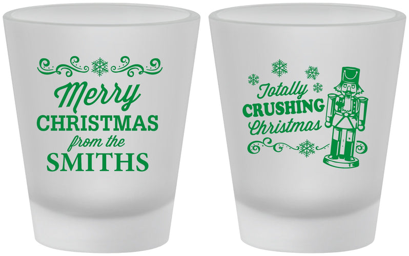 Custom Christmas Frosted Shot Glasses - Snowflakes | 280053